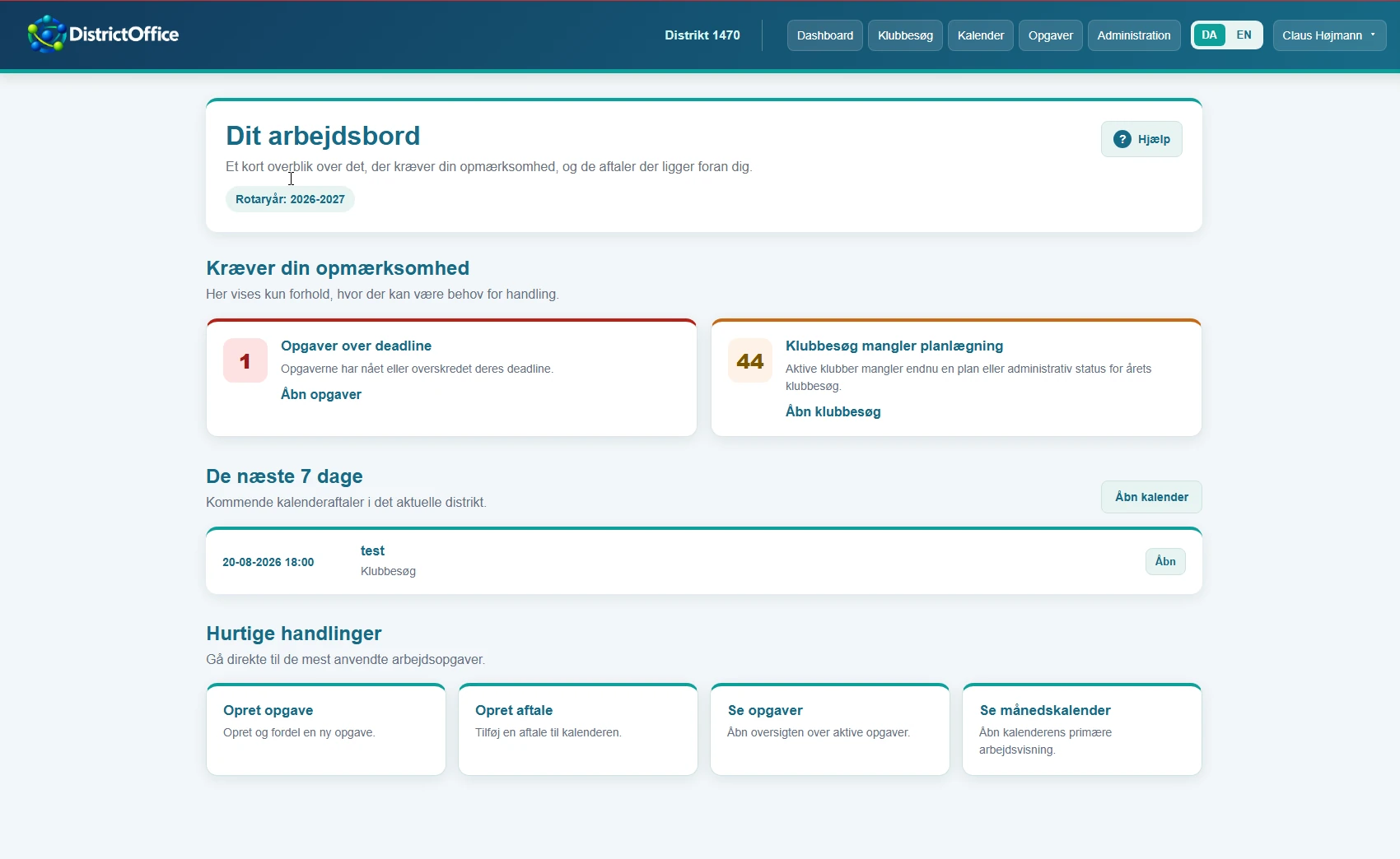DistrictOffice arbejdsbord