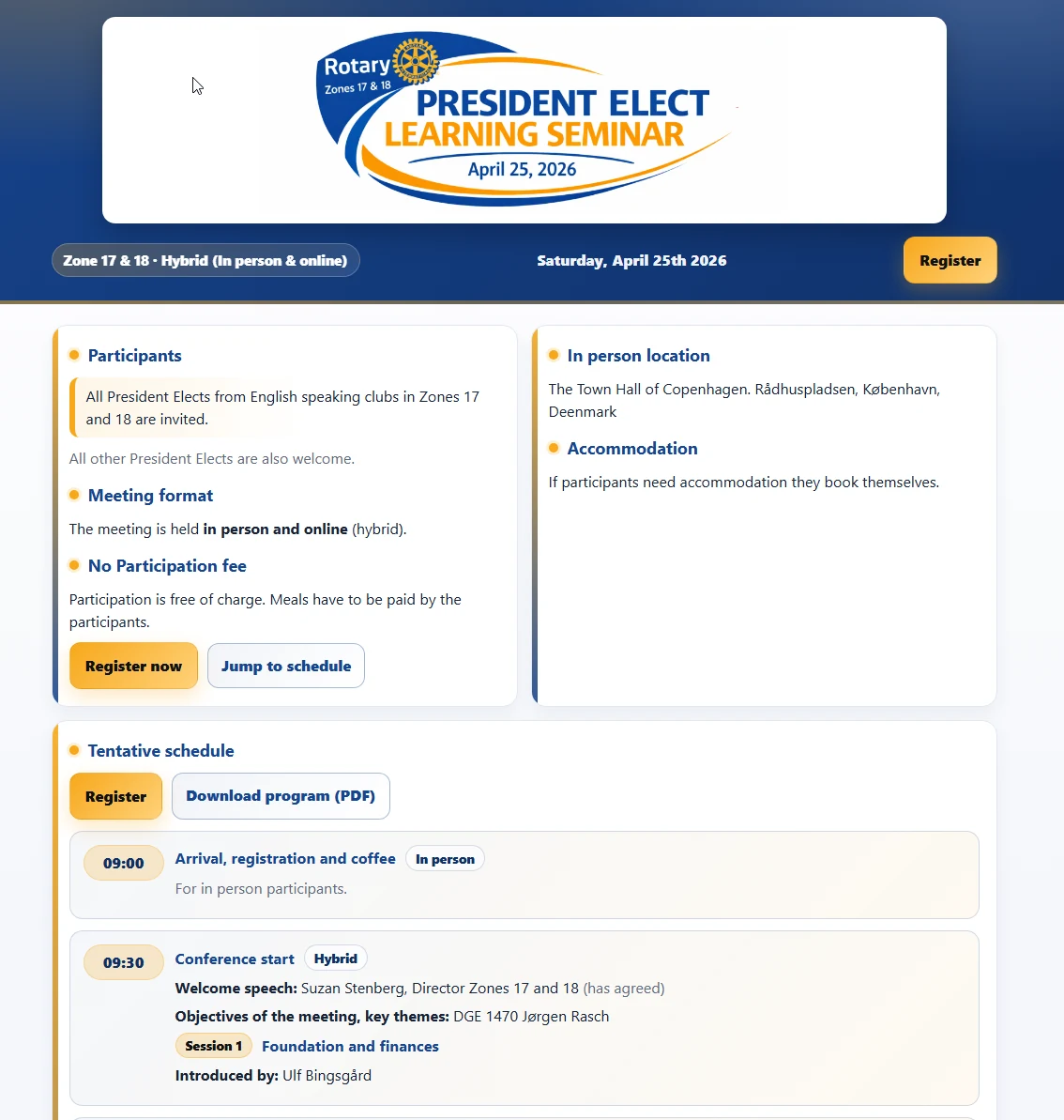 Rotary International PELS 2026 website
